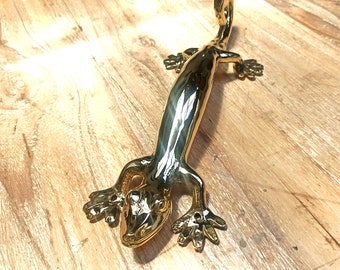 Elegant Door Handle Unique Decor Vintage Brass Gecko Lizard