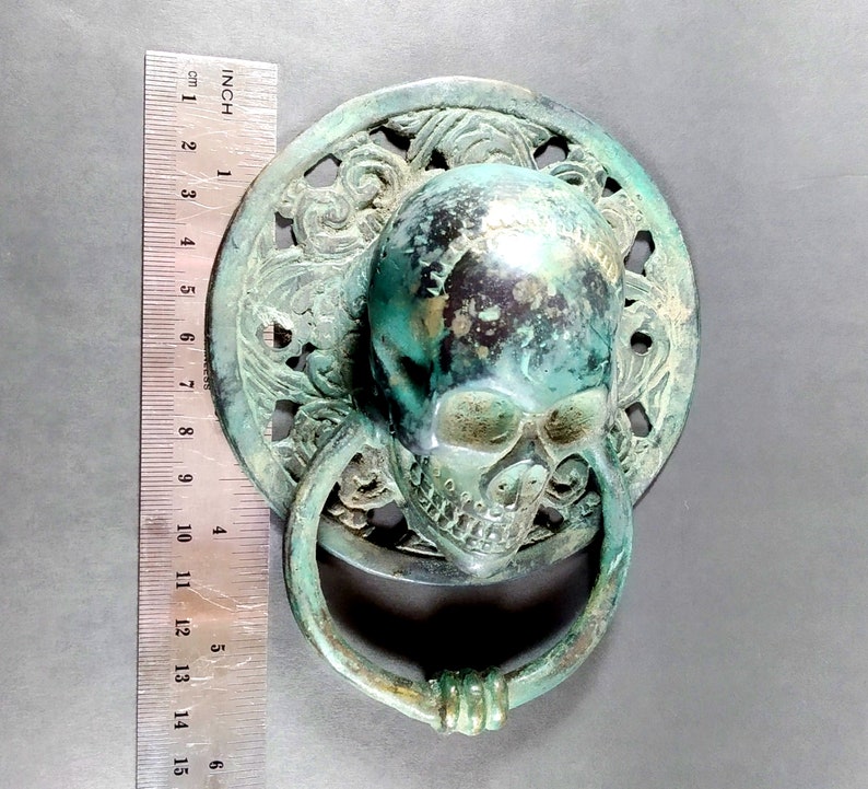 Door Knocker Doorbell Brass Drawer Knob Pull Skull Etsy