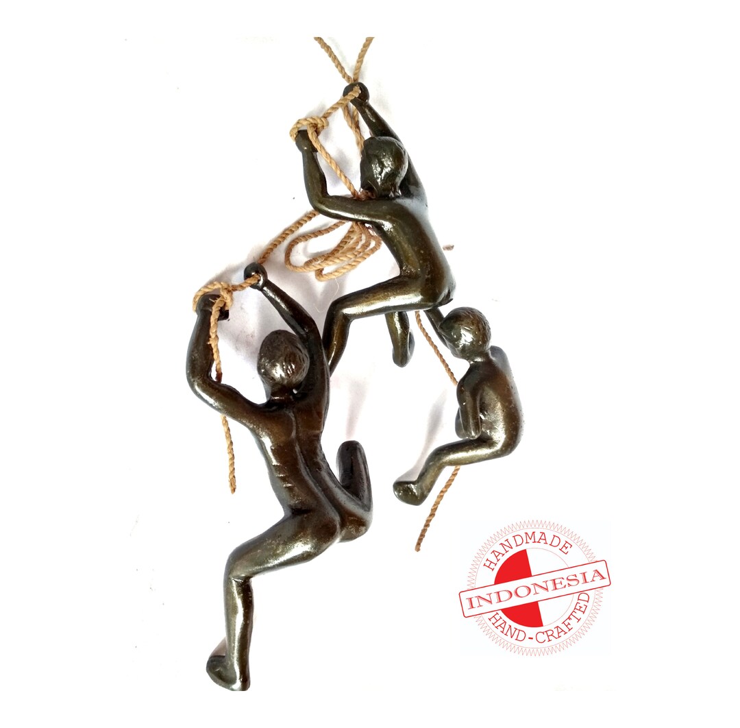 Decor Wall Hanging Climbing Man Rope Rock Climb Statue Etsy