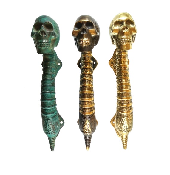 Brass Door Handle Skull Head Door Knobs Door Hangers Gate Pull Etsy
