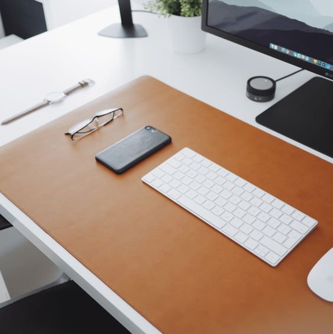 Leather Desk Top Pad Men Handmade Mat Blotter Organizer Etsy