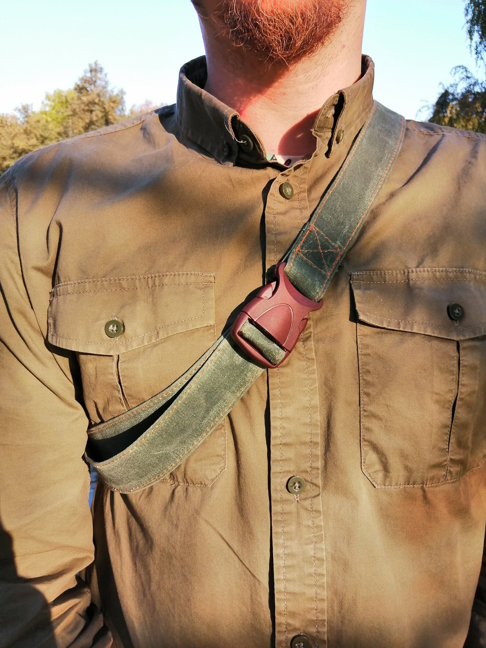 Sling Bag in Waxed Canvas Crossbody Bag Canvas and Leather Etsy