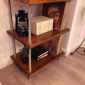 Threaded Rod Stand, Vinyl Record Stand, Shelving Cabinet, Industrial ...