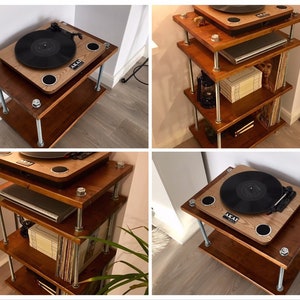 Threaded Rod Stand, Vinyl Record Stand, Shelving Cabinet, Industrial ...