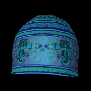 Celtic Mermaid Fair Isle Soft, Lightweight Beanie/Hat/Chemo Cap for all ages - Nordic, Norwegian, Scandinavian, Celtic Art, Fantasy Art