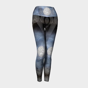 Celtic Triple Moon Goddess Mandala Yoga Leggings/Activewear - Eco-friendly, Celtic Art, Fantasy Art, Wicca, Witch