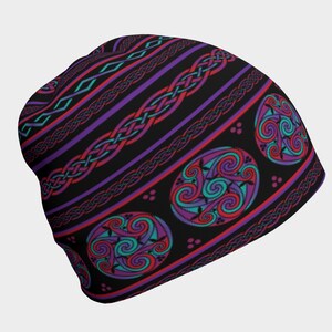 Celtic Spiral Fair Isle Soft, Lightweight Beanie/Hat/Chemo Cap for all ages - Nordic, Norwegian, Scandinavian, Celtic Art, Fantasy Art
