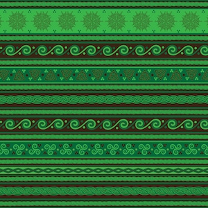 Celtic Knot Fair Isle in Green and Brown Square Scarf/Wall Tapestry/Altar Cloth - Celtic Art, Nordic, Scandinavian, Norwegian, Festival Wear