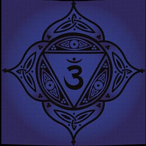 Celtic Tribal Third Eye Chakra Square Scarf/Wall Tapestry/Altar Cloth - Celtic Art, Fantasy Art, Lotus, Yoga, Zen, Meditation, Aum, Om