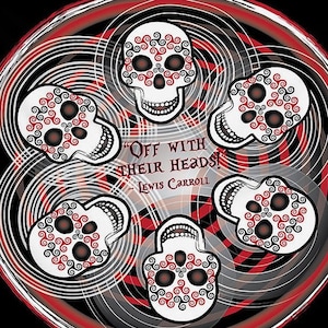 Celtic Spinning Skulls with Lewis Carroll Quote Square Scarf/Wall Tapestry/Altar Cloth - Arte celta, Arte gótico, Arte fantástico