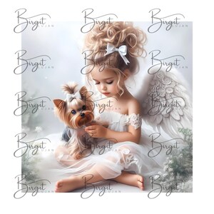 Yorkie Engel Kunst: Yorkshire Terrier Hund Geschenk (Digitaler Download)