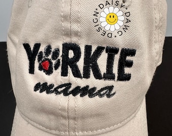 Embroidered Yorkie Mama Baseball Cap: Pet Lover Gift