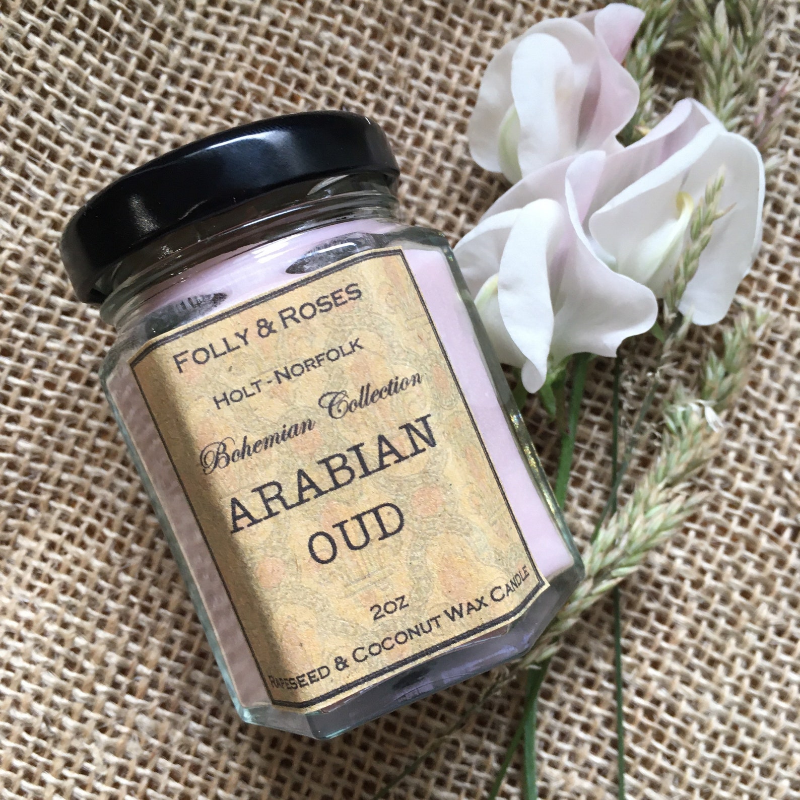 Arabian Oud Handpoured Natural Wax Candle 2oz Bohemian Etsy