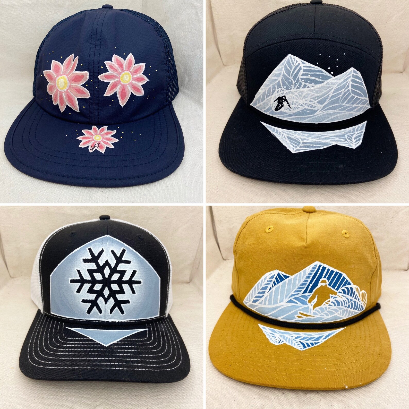 Custom Hand Painted Trucker Hat Etsy