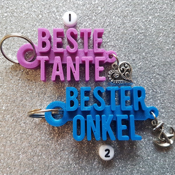 Schlüsselanhänger, Taschenanhänger - Beste Tante, Bester Onkel