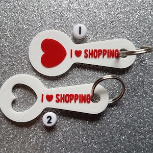 Einkaufswagenlöser - Herz, I love shopping