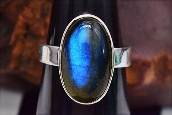 Blue Stone Ring,Everyday Ring,Labradorite Jewelry,Stacking Ring,Healing Rings absolutely Labradorite Ring,Gemstone Ring,925 Sterling Silver