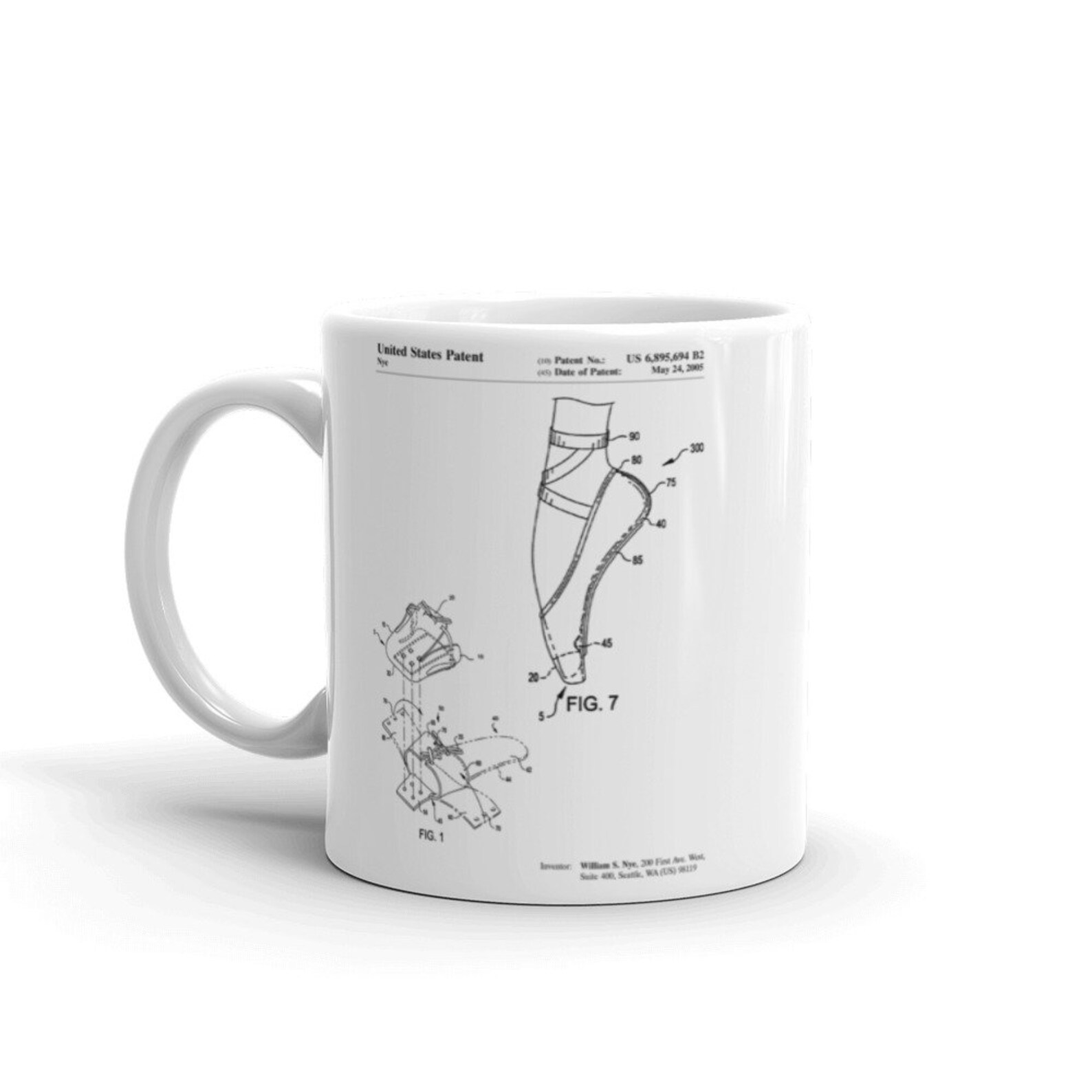 ballet shoe patent mug, ballet slippers, dance studio, ballerina gift, ballerina mug, unique gift idea