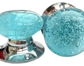 Glas Aqua Bubble Einsteckknauf - Paar