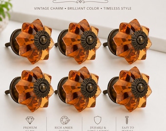 Glass melon knobs with multiple colors