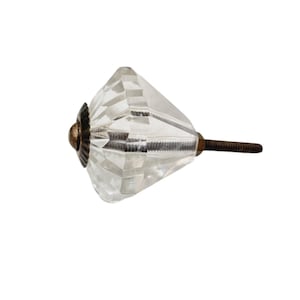 Clear faceted cut glass knobs for cabinets