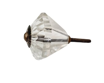 Clear faceted cut glass knobs for cabinets