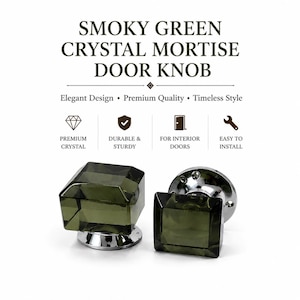 Tirador de puerta de cristal cuadrado tallado de 60 mm / Tiradores decorativos de cristal / Varios colores y acabados