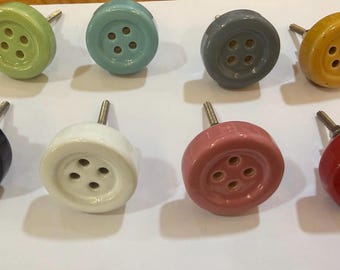 Colorful Glass Button Knobs Set