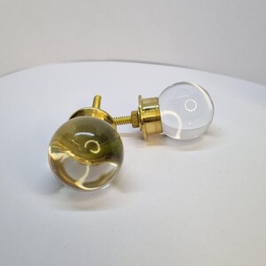 Set of 8 Extremely Clear round glass knob