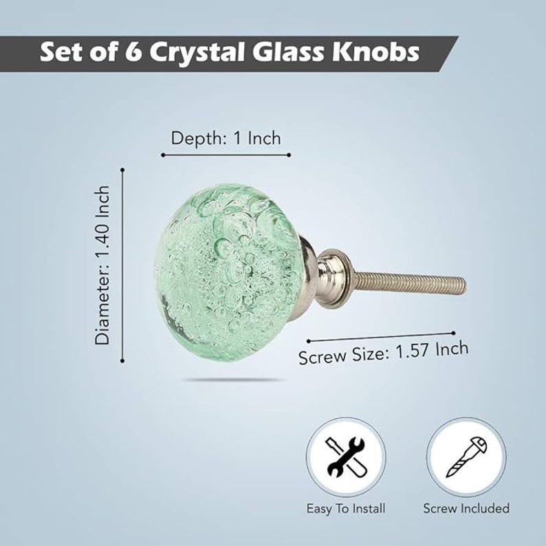 Mint green bubbles knobs image 5