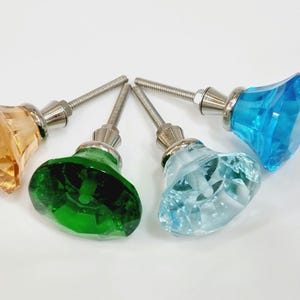 Diamond cut glass knobs