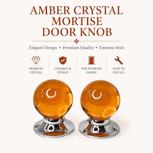 Pink Glass Round Mortise Door Knob (60mm)