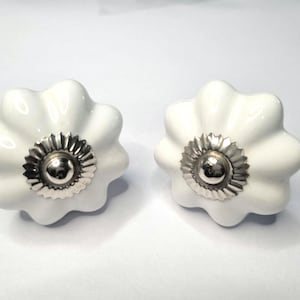 ceramic white melon knob