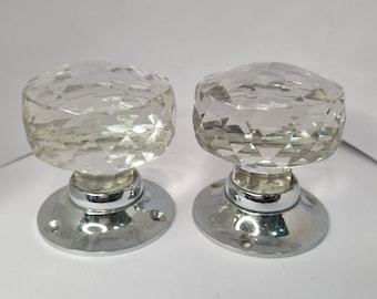 Glaskristallschliff facettierter Einsteckschloss-Türknauf - eleganter Vintage-Stil