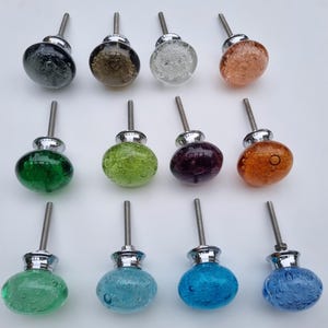 Ręcznie robione gałki szklane: 1,5" uchwyty do szafek i szuflad