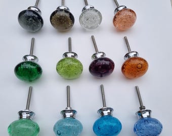 Handmade Glass Bubble Knobs: 1.5" Cabinet & Drawer Pulls
