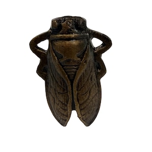 Cast Iron Cicada Cabinet Knob | Vintage Insect Drawer Pull | Rustic Farmhouse Furniture Knob | Nature Inspired Decorative Hardware