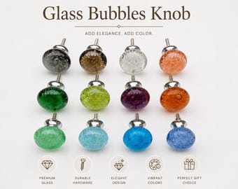 Handmade Glass Bubble Knobs: 1.5" Cabinet & Drawer Pulls