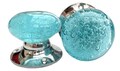 Modern Glass Bubble Door Knobs Pair | Luxury Clear Glass Handles | Polished Chrome Hardware