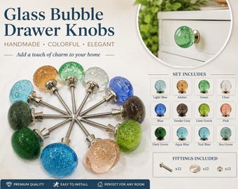 Mint green bubbles knobs