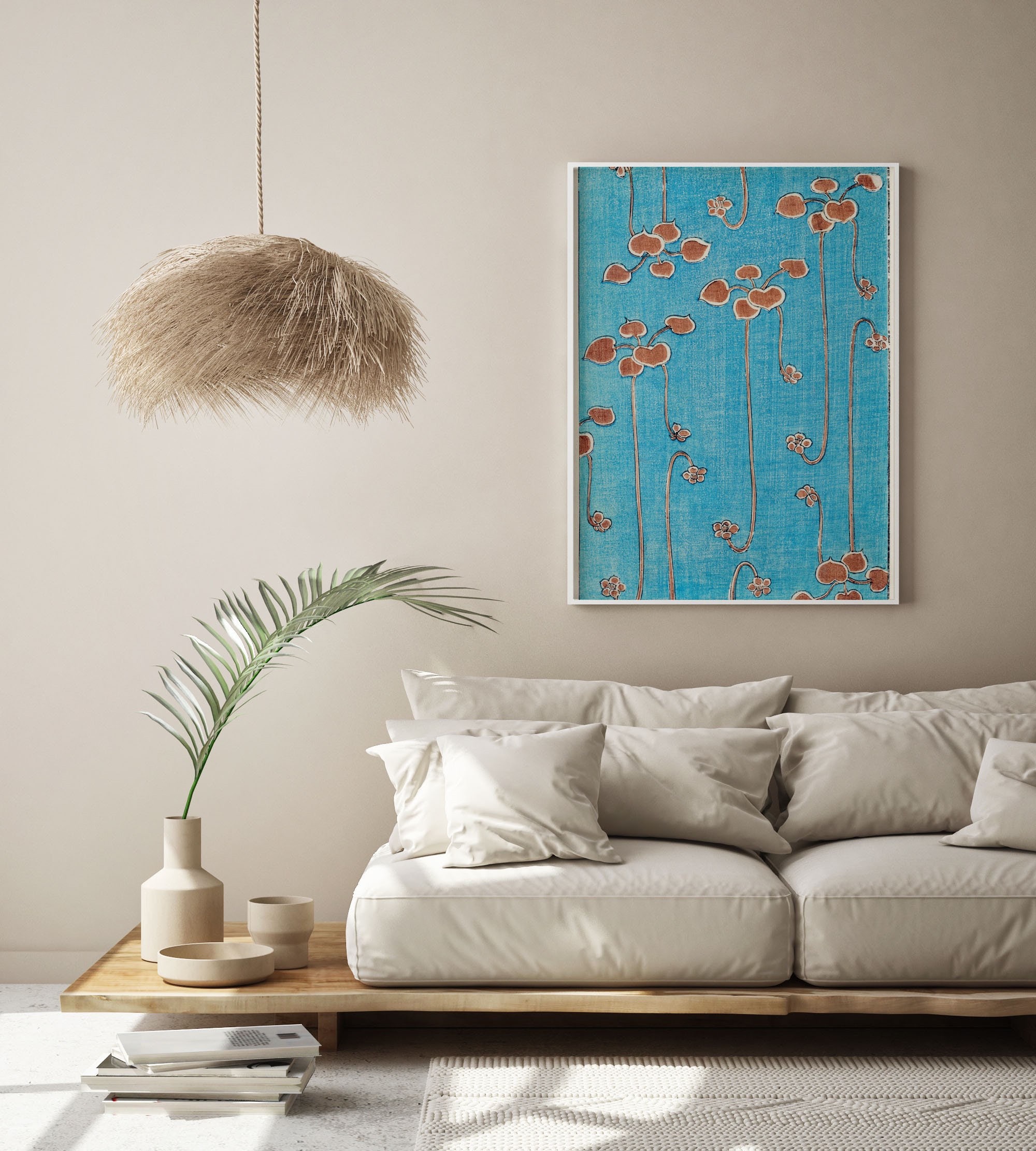 Japandi Print Japanese Wall Art Japandi Floral Art Poster | Etsy