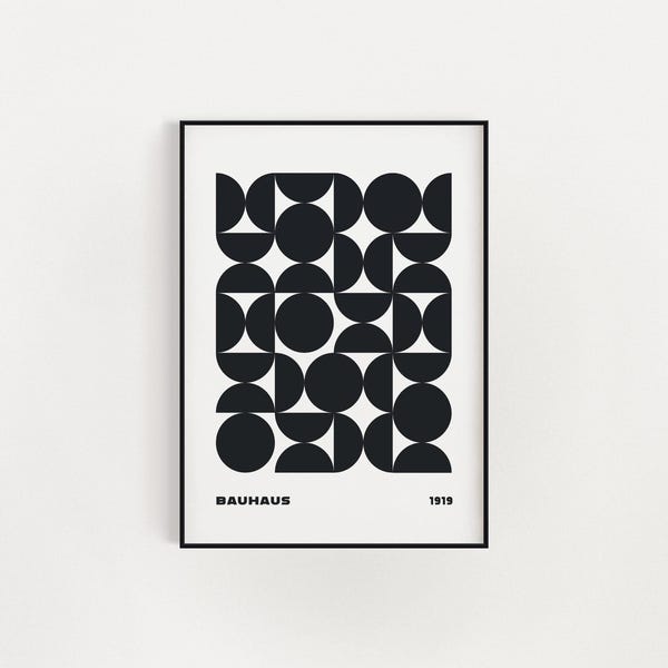 Bauhaus Print, Bauhaus Exhibition print, Bauhaus Geometric Shapes poster, Bauhaus Wall Art, Walter Gropius, Bauhaus art exhibition