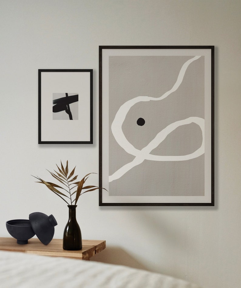 Geometric Abstract Wall Art | Minimal Botanical Line Art Print | Modern ...