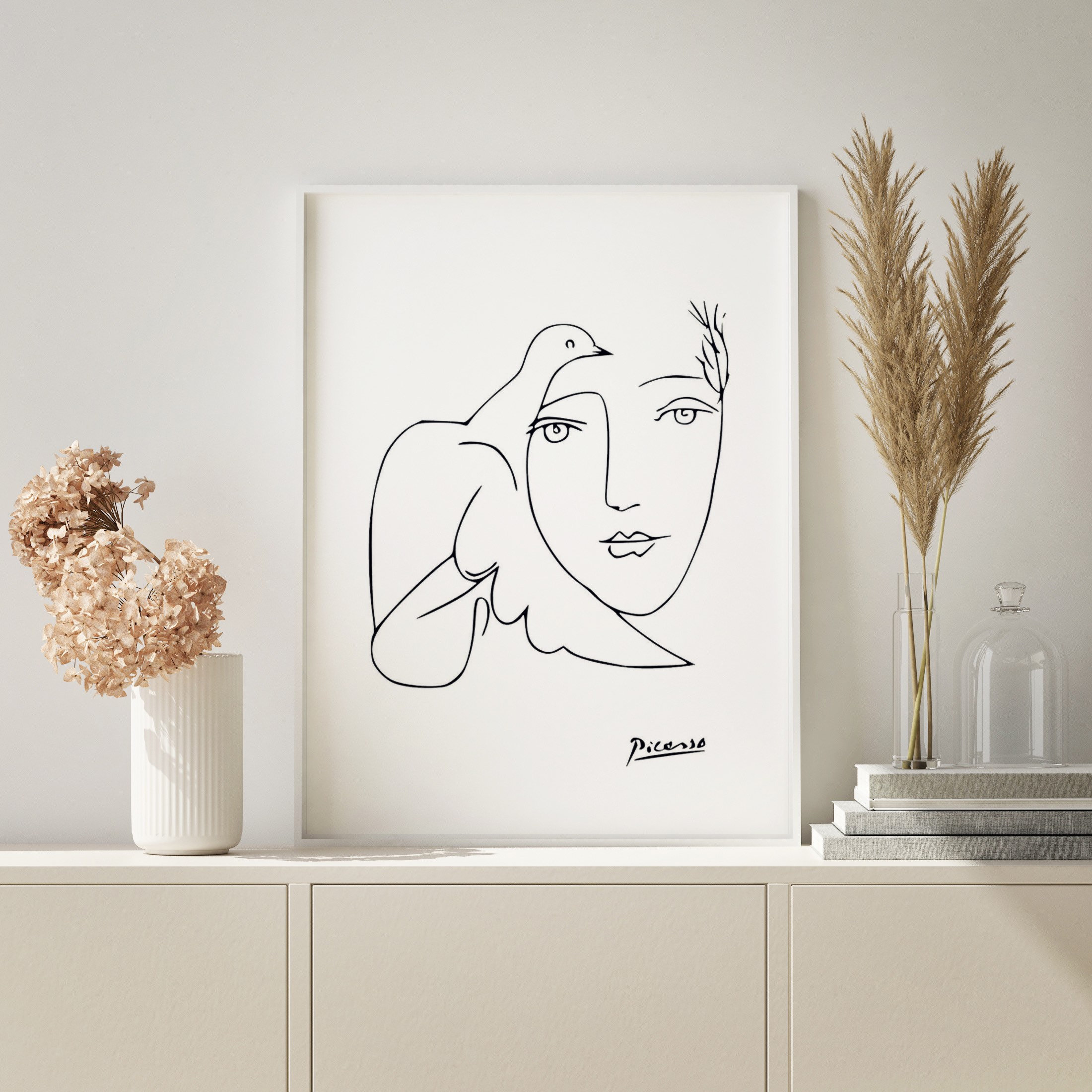 Picasso Woman With Dove Peace Picasso Print Picasso Line - Etsy UK