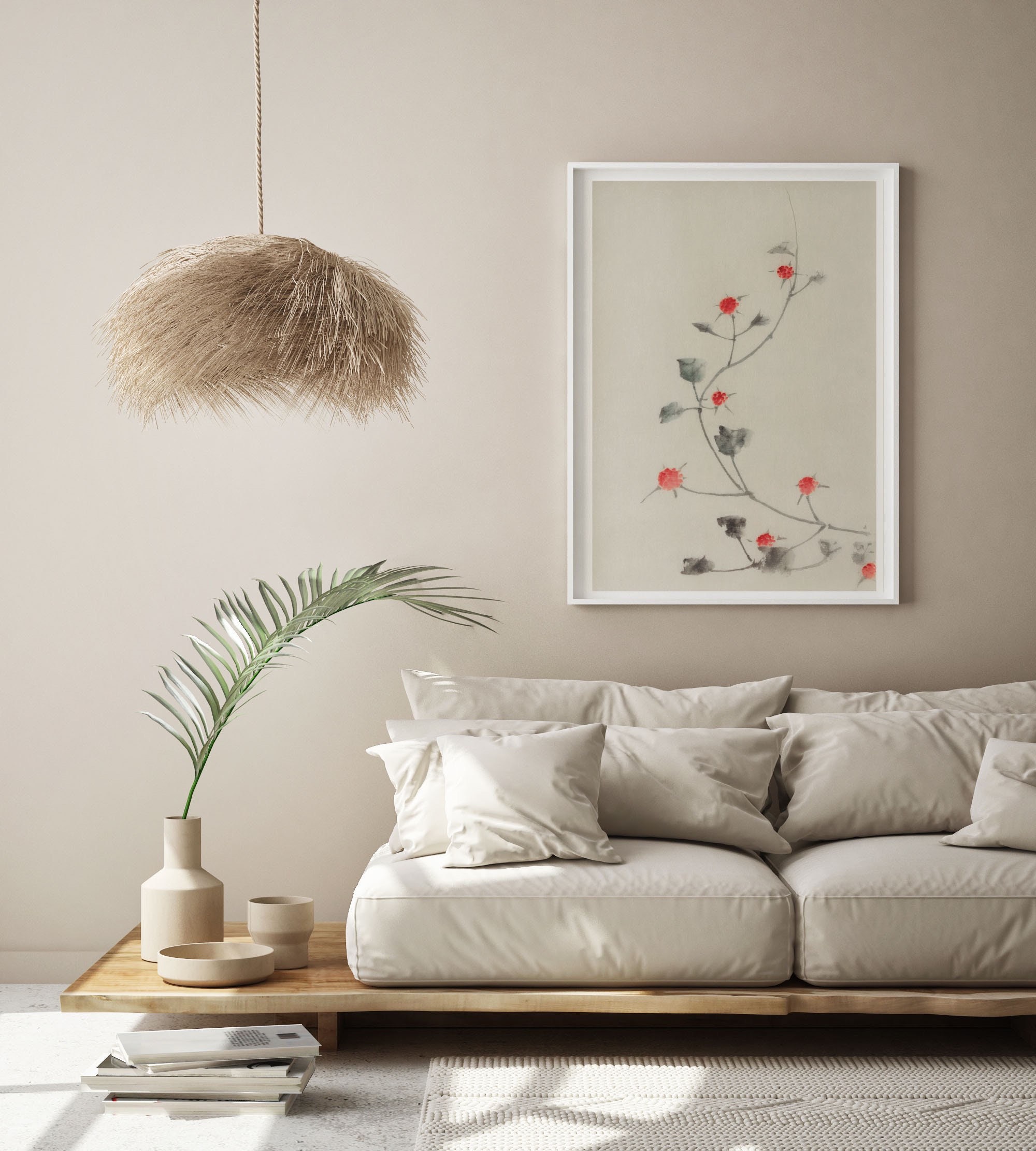 Japandi Print Japanese Wall Art Japandi Floral Art Poster Etsy