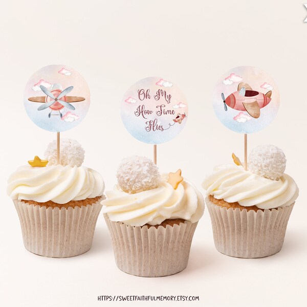Airplane Cupcake Toppers Etsy
