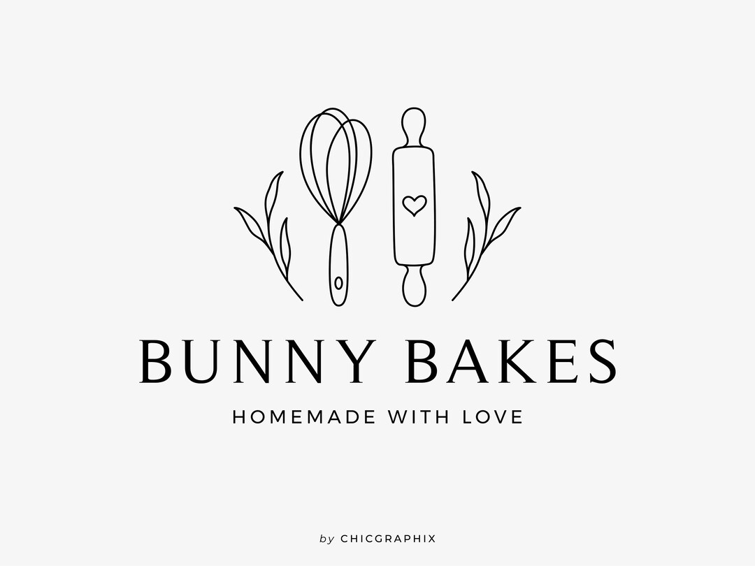 Bakery Logo, Premade Logo, Kitchen Logo, Baker Logo, Cake Logo, Baking