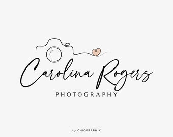 Photography Logo, Camera Logo, Watermark Logo, Wedding Photography Logo, Photo Logo, Heart Logo, Photographer Logo, Premade Logo