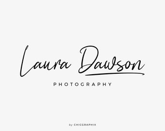 Photography Logo, Premade Logo, Signature Logo, Watermark Logo, Modern Logo, Photographer Logo, Neutral Logo, Handwritten Logo, Initial Logo