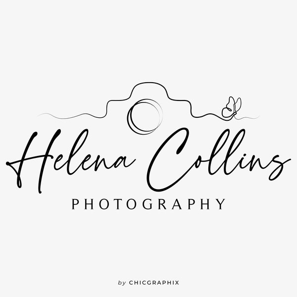 Photography Logo Design, Camera Logo, Photo Logo, Watermark Logo, Wedding Photography Logo, Photo Booth Logo, Butterfly Logo, Premade Logo